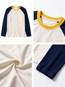 GRDR Men's Casual Crew Neck Long Sleeve T-Shirt | Daily Wear | Casual Commute - Apricot - View 6