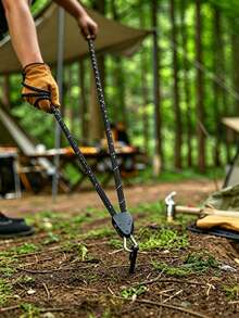 3PCS.6PCS. Outdoor Camping Tent Accessories Kit Adjustable Guy Rope + Ground Stakes + Hooks + Pulley Tensioner - Multicolor - View 6
