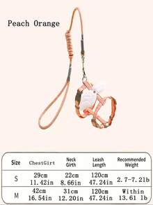 1pc Pet Leash Set, Three-Dimensional Angel Wing Decoration, Sweet Printed Webbing, I-Shaped Chest And Back Design, Dispersed Tension, Neck Less Chest And Back Traction Set, Suitable For Cats And Dogs - Multicolor - View 2
