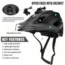 PEMILA Sports Cycling Helmet, Durable And Impact-Resistant, Compatible With Cycling Headlights And Action Camera (/) Mounts, Adjustable Wide Brim, Built-In Ventilation Holes - Apricot - View 9