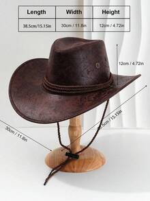 2/1pcs Vintage Hollow Wide Brim Straw Hat, Suitable For Spring/Autumn/Summer Outdoor Travel, Vacation, Beach Use, Handwoven Breathable Sun Protection Western Cowboy Panama Straw Hat, Unisex - Multicolor - View 4