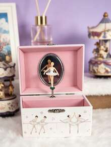 Ballerina Girl Jewelry Wooden Box, Sweetheart Storage Music Box Gift - 1PC - View 4