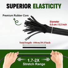 5PCS 100cm Length Heavy-Duty Bungee Cords With Hooks, Adjustable Elastic Tie Down Straps, Durable Tension Bands For Luggage, Cargo, Car, Travel & Home Use - View 7