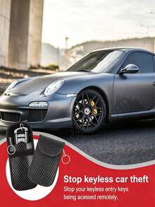 New Car Key Signal Blocking Bag, Car Key Anti-Theft Protection Case, RFID Anti-Theft Key Card Holder, Car Accessories - A - View 6