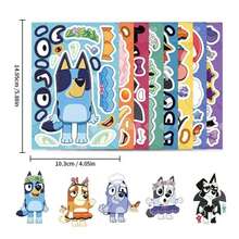 1set/8pcs Bluey Stickers Large Size Stickers Girls And Children's Stickers Waterproof Hand Account Student Stickers, Perfect Decorative Stickers, Puzzle Stickers For Boys And Girls - Multicolor - View 4
