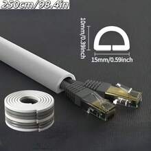 1 Roll 98.4-Inch Floor Cord Raceway, Anti-Trip Bare Wire, Concealed Soft Cable Channel, Decorative Wire Protector Strip, Suitable For Desktop, Wall, And Floor Installation - Surface-mounted Cable Trunking - View 13