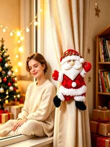 2pcs Christmas Hanging Decorations, Creative Santa Claus Decor, New Year Window Decorations, Suitable For Christmas, Christmas Holiday Window Decor, Home Decor, Christmas Decorations And Christmas Party Gifts - Multicolor - View 3