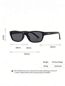 1PC Men's Vintage Casual Square Black Fashion Small Frame Glasses, Suitable For Daily Wear, Decoration And Street Photography - Multicolor - View 5