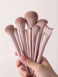 13Pcs Makeup Brushes Set With Zipper Storage Bag,Soft Synthetic Bristles Professional Full Face Eye Makeup Brush Kit For Foundation Blush Eyeshadow Concealer,Beginner Friendly Cosmetic Tool - Baby Pink - View 2