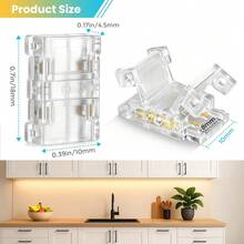 13-Pack Of 2-Pin 8mm LED Strip Connectors, Solderless LED Strip Connectors, Transparent Strip Interconnect Wireless Seamless Track Light Connectors, Suitable For 12V 24V Monochrome COB/SMD 2835 3528 - Transparent Plate 13pcs - View 3