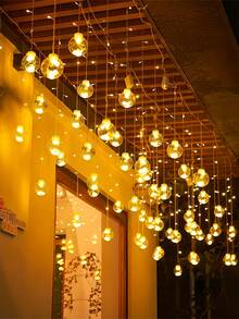 1pc Wish Ball Fairy Light String, USB 8 Lighting Modes, 108 LED Beads, Wish Ball, Wall-Mounted, Plastic Material, Suitable For Christmas, Valentine's Day, Family Gathering, Bedroom, Party, Indoor Holiday - Wish Ball - View 4