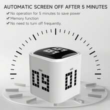 SULVGO Timer For Mindful Productivity 5/25/10/60 Min & Countdown Digital Cube Pomodoro Timer Productivity Timer Kitchen Timer Desk Timer, Vibration & Adjustable Sound Alarm, For Task Work Cooking ADHD Kids Studying - minimalist style - View 7