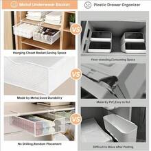 Pull-Out Hanging Underwear & Panties Storage Box, No Installation Smooth Sliding Wardrobe Iron Wire Basket, Pajamas Socks & Intimate Apparel Iron Wire Storage Bin, Multi-Layer Space-Saving Design, Breathable Iron Mesh Underwear & Socks Organizer Rack, Enhance Home Decor, Suitable For Office Desk, Wardrobe, Kitchen, Dormitory Storage, Applicable For Autumn Promotion, Halloween And Christmas Events - Multicolor - View 9