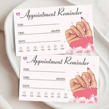 20/50Pcs Nail Salon Appointment Reminder Cards, Fill‑In Blank Paper Booking Reminder Note Cards For Beauty Salon Use - Sets - View 2