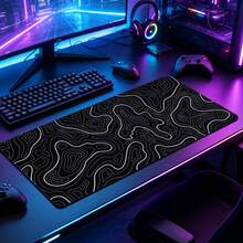 Black & White Large Mouse Pad, Gaming Desk Mat, Large Keyboard Pad, Washable, Rubber Anti-Slip Bottom, Stitched Edge, Gift Mouse Pad, Desk Protector, Desk Mat, Multiple Sizes Available, Computer Keyboard Pad, Laptop Pad - View 1