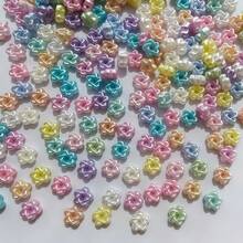 60 قطعة خرز أكريليك فضفاض بفتحة عبرية على شكل نجمة خماسية الأضلاع بلمعان اللؤلؤ وخطوط، لإكسسوارات DIY والأساور وسلاسل الهواتف والمفاتيح ولوازم الحرف اليدوية - متعدد الألوان - مشاهدة 1