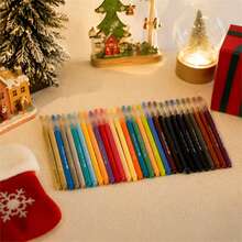 30PCS Christmas Theme Colorful Neutral Pens, Large Capacity Multi-Color Barrel, Smooth Ink Flow, Holiday Card Creation, Planner Decoration, Daily Recording Stationery Set, Christmas Card, Planner DIY, Student Exam Preparation, Marking And Writing Stationery Set - 30-piece Set - View 7