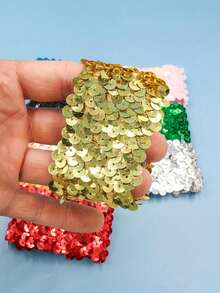 MESHUOKAI Colorful Sequin Snap Bracelet, Shiny Glitter Snap Wristband, Reusable Soft Sequin Wrist Cuff, Suitable For Party, Holiday, Performance Costume Decoration - Multicolor - View 4