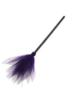 Halloween Witch Broom Prop, Colorful Witch Broom Handle, Cosplay Party Fashion Accessory, Suitable For Halloween Carnival Decoration - A - View 7