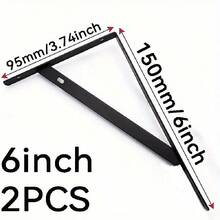 2pcs Black Triangle Brackets 6"/8"/10"/12" Heavy Duty Metal Shelf Brackets - L-Shaped Brackets For Floating Shelves, Support Corner Brackets For Home And Office - C - View 14