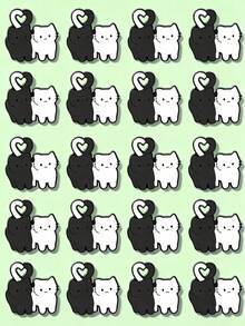 10/20/30/40/50pcs Cute Cat Personalized Brooches, Double Cat Companion Pattern, Vivid And Adorable, Heart-Shaped Tail Design With Beautiful Meaning, Decorate Personal Items And Enrich Outfit, Creative Small Gift For Cat Lovers - Multicolor - View 3