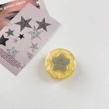 1pc Fresh Style Glitter Star Adhesive Desktop Phone Stand, Phone Support Holder, Phone Decoration Gift - Multicolor - View 16