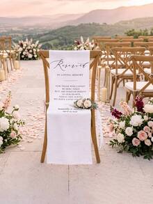 1pc Custom Photo And Text Wedding In Loving Memory Chair Sash, Personalized Memorial Seat Banner For Loved Ones, Wedding Ceremony Chair Decoration - Multicolor - View 2