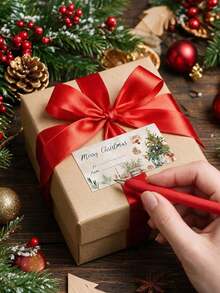 180pcs/1 Roll Label Hadiah Selamat Natal, Stiker Nama Natal Motif Santa Claus, Label Hadiah Pesta Natal, Stiker Label Kemasan Kotak Hadiah Natal, Label Nama Kemasan Natal, Label Hadiah Natal, Digunakan untuk Pembungkus Hadiah, Kemasan Liburan, Label Liburan, Permukaan Halus, Stiker yang Dapat Digunakan Kembali, Label Hadiah, Hadiah Rumah Tangga - A - View 6