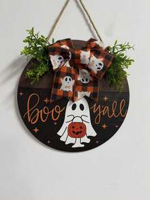 Artificial Pumpkins - Pumpkin Ghost Doorplate - View 1