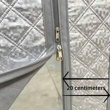 Winter Thickened Aluminum Foil Thermal Insulated Curtains Right-Opening Zipper Window Windproof Cold-Proof Heat-Retaining Customizable - Silver Face Grey Trim Thickened Right-opening Zipper Curtain - View 4