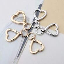10/20/30/60pcs Heart-Shaped Rotating Keychain Hooks, Cute Zinc Alloy Spring Clasp Key Rings, Handbag Clips, Suitable For DIY Crafts - Multi-color - View 10