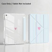 Striped, Heart And Other Pattern Painted Effect Tablet Protective Case, Built-In Pen Slot, Compatible With Apple 10th Gen/ A16 11th Gen/ Air 11 Protective Case, Compatible With Huawei Protective Case Matepad SE 11/MatePad 11/MatePad 11.5 2025, Suitable For Honor Pad 8/9/10/X8/X8A/X9, Compatible With Samsung/ And Other Popular Models - Multicolor - View 1