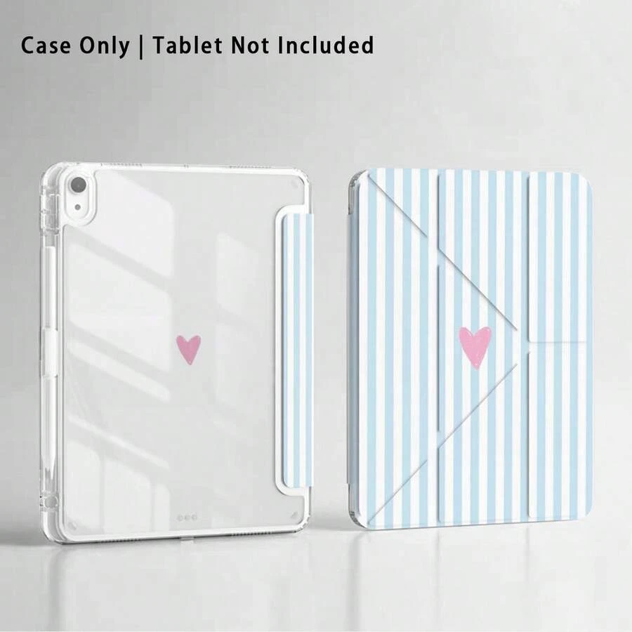 Striped, Heart And Other Pattern Painted Effect Tablet Protective Case, Built-In Pen Slot, Compatible With Apple 10th Gen/ A16 11th Gen/ Air 11 Protective Case, Compatible With Huawei Protective Case Matepad SE 11/MatePad 11/MatePad 11.5 2025, Suitable For Honor Pad 8/9/10/X8/X8A/X9, Compatible With Samsung/ And Other Popular Models - Multicolor - View 1