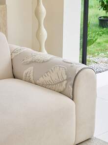 1PC New Banana Leaf Pattern Plush Velvet Jacquard Sofa Cushion – Pet-Friendly & Stain-Resistant Non-Slip Seat Pad Cover, Machine Washable, Durable, Dustproof, Multi-Purpose Sofa Protector Decorative Cover Mat - Light Grey - View 5