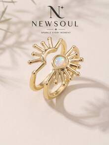 2pcs/Set Minimalist Elegant Fashion Sun Ring Set, Suitable For Women Party Travel Wear, Exquisite Jewelry Gift - Sun Ring Set - View 1