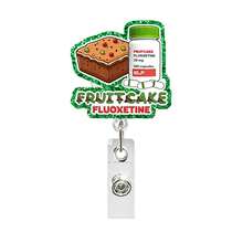 1 Acrylic Retractable Name Tag Scroll With Designs Of "Christmas-Themed Medicine, Gingerbread Men, Sugar Cookies, And Fruitcake" | Perfect For Teachers, Doctors, And Nurses | Office Gift | Acrylic Name Tag Holder - Multicolor - View 13