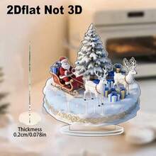 Christmas Reindeer Sleigh Acrylic Hanging Ornament - Suitable For Office - Unique Holiday Gift Idea - Christmas Tree Desktop Decor And Gift - Festive Village Scene With Stand - Indoor And Outdoor Universal Decoration - Perfect For Christmas - A - View 3