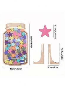 1 Set 45pcs Star & Flower Reward Jar, Vibrant Floral Design, Positive Behavior Incentive, Suitable For Office Desk & Classroom Management, Essential Tool For Educators & Professionals, Desktop Display, Back To School - Star and Flower Ornament - View 6