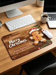1PC Gingerbread Man Candy Cane Santa Hat Print Diatomite Absorbent Welcome Mat, Non‑Slip Small Floor Rug, Christmas Halloween Decor Mat For Stovetop Coffee Machine Water Bar Counter, Indoor Outdoor Front Door Kitchen Home Decor - Multicolor - View 15