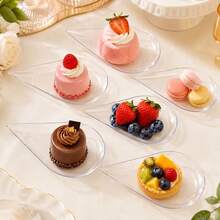 20pcs 4 Inch Mini Appetizer Cups, Transparent Plastic Dessert And Appetizer Dish Set, Asian Spoon Set, Small Catering Dessert Tasting Cups For Afternoon Tea Mini Desserts - Transparent - View 3