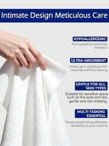 50pcs Disposable Face Towels With Box, Thickened Extra Large Soft Face Towels, Suitable For All Skin Types, Dry And Wet Dual-Use Portable Towels, Suitable For Home, Bathroom And Outdoor Travel, Absorbent And Breathable, Affordable Travel Essential - Multicolor - View 5