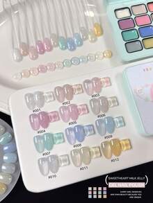 TINGSE Cat Kuku Gel 12 Warna, Lak Kuku Semi-Padat untuk Manicure DIY, Gaya Korea, Gel Mengkilap Saturasi Tinggi Cocok untuk Salon Kuku - MultiWarna - View 5