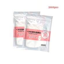 100/200/500/1000pcs Disposable Plastic Face Mask Cover, Neck Mask Sticker, Transparent Mask Packaging Paper For Moisture-Retaining Face Masks, Suitable For Home And Salon - Multicolor - View 12
