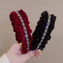 Premium Baby's Breath Pleated Headband For Women, Versatile Hair Hoop For Outings, Face-Slimming Hair Clip Head Accessory - Multicolor - View 2