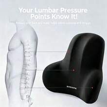 1pc Office Lumbar Support Cushion Seat Pad, Workstation Long Sitting Waist Protector, Lumbar Pillow, Office Chair Backrest Headrest - Multi-color - View 5
