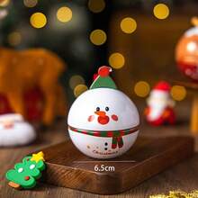 1pc New Christmas Small Round Iron Tin Christmas Tree Decoration Snack Small Iron Ball Christmas Hanging Ornament Snowman Deer Gift Box - Multi-color - View 10