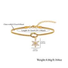1pc Simple Fashion Flower Charm Golden Stainless Steel Concentric Knot Chain Bracelets For Women - Flower - View 2
