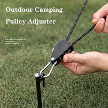 4pcs 157.48 Inch Metal Pulley Camping Tent Guy Rope With Reflective Strip, Adjustable Drawstring Buckle Fastener, Suitable For Outdoor Camping, Outdoor Equipment, Awning Fixing And Holiday Decoration, Elastic Outdoor Storage Bag, Easy Installation - Multicolor - View 3