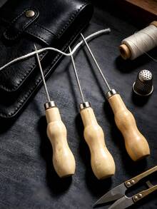 DIY Candle Punching Tool, Round Hole Conical Crochet Hand Drill, Silicone Mold, Practical Small Candle Punching Auxiliary Wooden Tool - 1PC - View 5