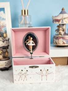 Ballerina Girl Jewelry Wooden Box, Sweetheart Storage Music Box Gift - 1PC - View 6